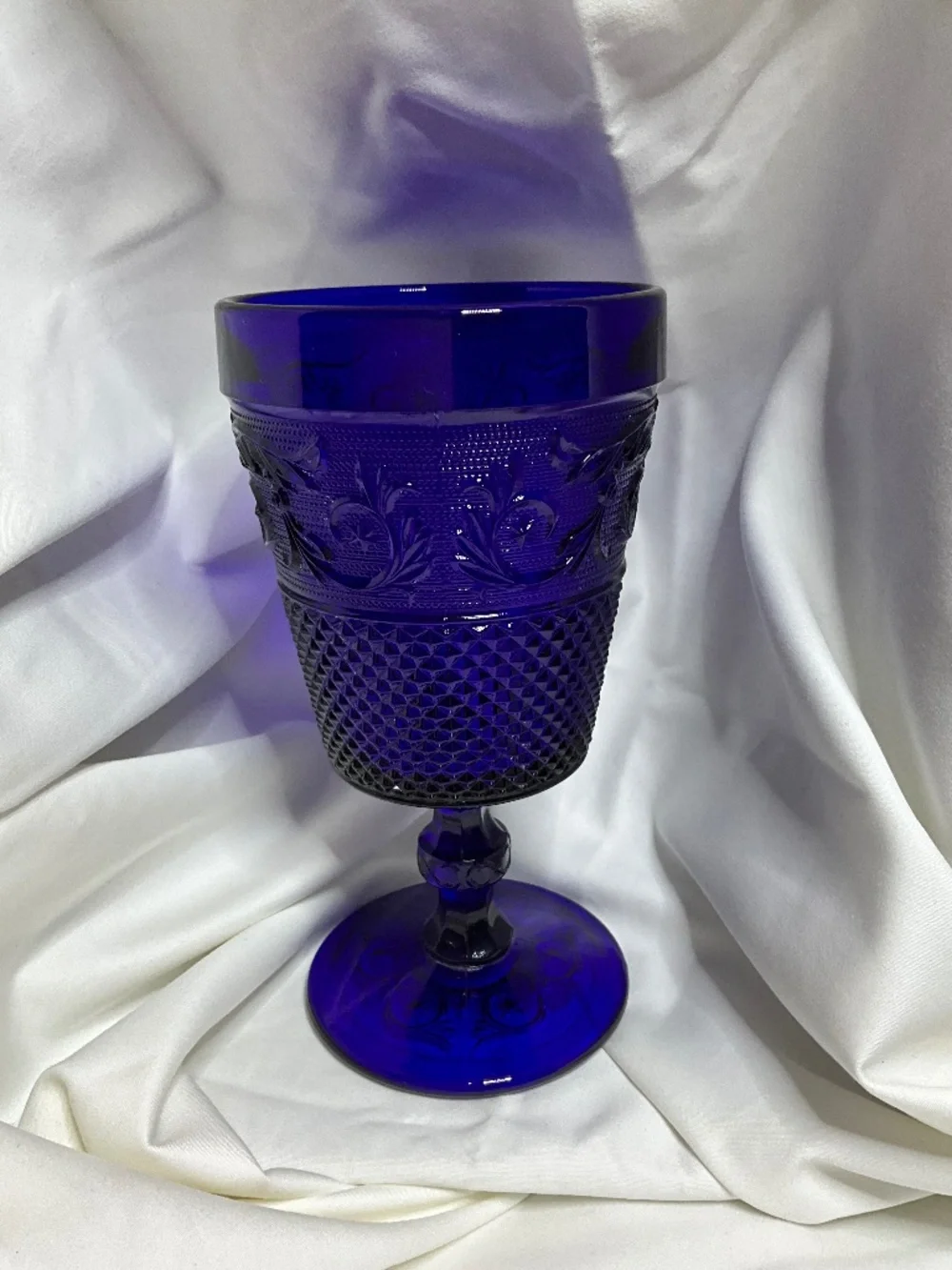 Vintage Imperial‎ Glass Cape Cod Cobalt Blue Water Goblets - Set of 4